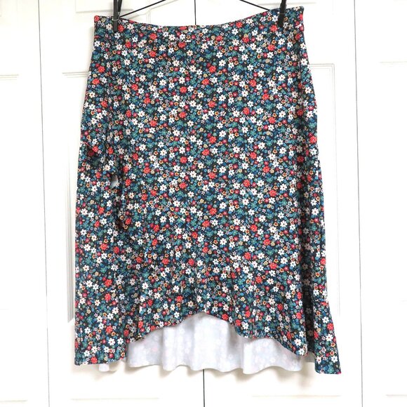 Lands' End Floral Stretch Knit Wrap Skirt Size XL - Picture 1 of 5